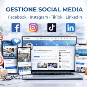 Gestione Social Facebook, Instagram, TIktok, Linkedin